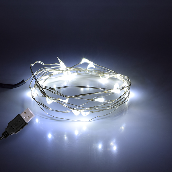 GLOBOSTAR® STRINGLIGHT 79730 Γιρλάντα 2m 20 LED 1.2W 96lm 360° DC 5V με USB 2.0 IP20 Ψυχρό Λευκό 2200Κ Dimmable - Ασημί - Μ200 x Π0.6 x Υ0.6cm - 1 Χρόνο Εγγύηση GLOBOSTAR® STRINGLIGHT 79730 Γιρλάντα 2m 20 LED 1.2W 96lm 360° DC 5V με USB 2.0 IP20 Ψυχρό Λευκό 2200Κ Dimmable - Ασημί - Μ200 x Π0.6 x Υ0.6cm - 1 Χρόνο Εγγύηση