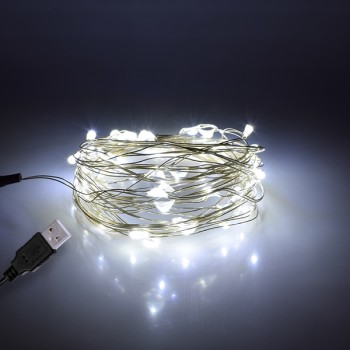 79731 Διακοσμητική Γιρλάντα 5 Μέτρων 50 LED USB 5 Volt 3 Watt με Ασημένιο Συρμάτινο Καλώδιο Ψυχρό Λευκό 6000K 79731 Διακοσμητική Γιρλάντα 5 Μέτρων 50 LED USB 5 Volt 3 Watt με Ασημένιο Συρμάτινο Καλώδιο Ψυχρό Λευκό 6000K