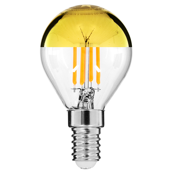 GLOBOSTAR® SPHERE 99105 Λάμπα E14 G45 LED 4W 420lm 320° AC 220-240V IP20 Ultra Θερμό Λευκό 2200K Dimmable - Filament Chip - Διάφανο με Χρυσό Ανεστραμμένο Καθρέπτη - Μ4.5 x Π4.5 x Υ8.1cm - 3 Χρόνια Εγγύηση GLOBOSTAR® SPHERE 99105 Λάμπα E14 G45 LED 4W 420lm 320° AC 220-240V IP20 Ultra Θερμό Λευκό 2200K Dimmable - Filament Chip - Διάφανο με Χρυσό Ανεστραμμένο Καθρέπτη - Μ4.5 x Π4.5 x Υ8.1cm - 3 Χρόνια Εγγύηση