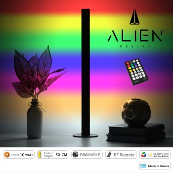 GloboStar® ALIEN-DIVA-BLACK-50-9 ALIEN Design DIVA Μοντέρνο Minimal Nordic Μεταλλικό Φωτιστικό Επιτραπέζιο - Πορτατίφ - Λαμπατέρ Μαύρο LED 10W 1500lm με Ασύρματο Χειριστήριο RF & Dimmer IP20 Πολύχρωμο + CCT - RGBW + WW Μ3 x Π1.6 x Υ50cm GloboStar® ALIEN-DIVA-BLACK-50-9 ALIEN Design DIVA Μοντέρνο Minimal Nordic Μεταλλικό Φωτιστικό Επιτραπέζιο - Πορτατίφ - Λαμπατέρ Μαύρο LED 10W 1500lm με Ασύρματο Χειριστήριο RF & Dimmer IP20 Πολύχρωμο + CCT - RGBW + WW Μ3 x Π1.6 x Υ50cm