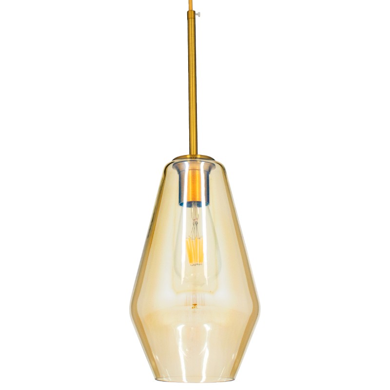 GLOBOSTAR® AMARIS 00871 Μοντέρνο Κρεμαστό Φωτιστικό Οροφής με Ντουί 1 x E27 AC 220-240V IP20 - Χρυσό Πλατίνα & Μελί - Μ17 x Π17 x Υ30cm GLOBOSTAR® AMARIS 00871 Μοντέρνο Κρεμαστό Φωτιστικό Οροφής με Ντουί 1 x E27 AC 220-240V IP20 - Χρυσό Πλατίνα & Μελί - Μ17 x Π17 x Υ30cm
