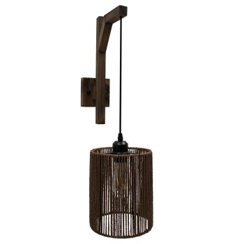 GLOBOSTAR® CASTI 00887 Boho Φωτιστικό Τοίχου - Απλίκα με Ντουί 1 x E27 AC 220-240V IP20 - Καφέ - Μ18 x Π30 x Υ75cm GLOBOSTAR® CASTI 00887 Boho Φωτιστικό Τοίχου - Απλίκα με Ντουί 1 x E27 AC 220-240V IP20 - Καφέ - Μ18 x Π30 x Υ75cm