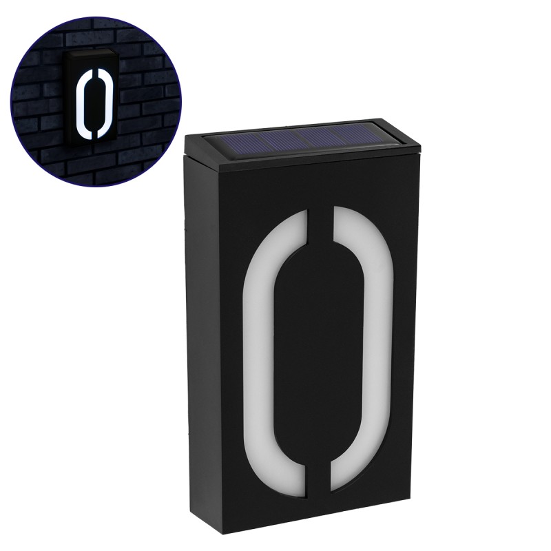 GloboStar® 71510 Αυτόνομο Ηλιακό Φωτιστικό LED SMD 1W 100lm με Ενσωματωμένη Μπαταρία 1000mAh - Φωτοβολταϊκό Πάνελ με Αισθητήρα Ημέρας-Νύχτας για Αρίθμηση Δρόμου με Αριθμό 0 Αδιάβροχο IP55 Ψυχρό Λευκό 6000K GloboStar® 71510 Αυτόνομο Ηλιακό Φωτιστικό LED SMD 1W 100lm με Ενσωματωμένη Μπαταρία 1000mAh - Φωτοβολταϊκό Πάνελ με Αισθητήρα Ημέρας-Νύχτας για Αρίθμηση Δρόμου με Αριθμό 0 Αδιάβροχο IP55 Ψυχρό Λευκό 6000K