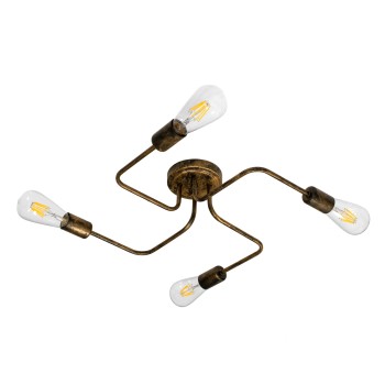 GLOBOSTAR® LIBERTA 00839 Μοντέρνο Φωτιστικό Οροφής με Ντουί 4 x E27 AC 220-240V IP20 - Χάλκινο - Μ44.5 x Π44.5 x Υ12cm GLOBOSTAR® LIBERTA 00839 Μοντέρνο Φωτιστικό Οροφής με Ντουί 4 x E27 AC 220-240V IP20 - Χάλκινο - Μ44.5 x Π44.5 x Υ12cm