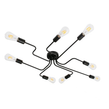 GLOBOSTAR® LIBERTA 00840 Μοντέρνο Φωτιστικό Οροφής με Ντουί 8 x E27 AC 220-240V IP20 - Μαύρο - Μ102 x Π72 x Υ10.5cm GLOBOSTAR® LIBERTA 00840 Μοντέρνο Φωτιστικό Οροφής με Ντουί 8 x E27 AC 220-240V IP20 - Μαύρο - Μ102 x Π72 x Υ10.5cm