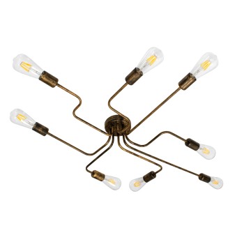GLOBOSTAR® LIBERTA 00841 Μοντέρνο Φωτιστικό Οροφής με Ντουί 8 x E27 AC 220-240V IP20 - Μπρούτζινο - Μ102 x Π72 x Υ10.5cm GLOBOSTAR® LIBERTA 00841 Μοντέρνο Φωτιστικό Οροφής με Ντουί 8 x E27 AC 220-240V IP20 - Μπρούτζινο - Μ102 x Π72 x Υ10.5cm