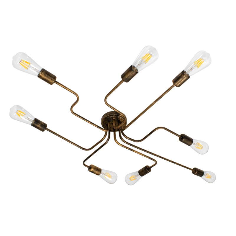 GLOBOSTAR® LIBERTA 00841 Μοντέρνο Φωτιστικό Οροφής με Ντουί 8 x E27 AC 220-240V IP20 - Μπρούτζινο - Μ102 x Π72 x Υ10.5cm GLOBOSTAR® LIBERTA 00841 Μοντέρνο Φωτιστικό Οροφής με Ντουί 8 x E27 AC 220-240V IP20 - Μπρούτζινο - Μ102 x Π72 x Υ10.5cm