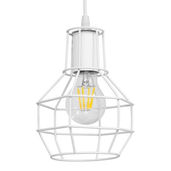 GLOBOSTAR® CAGE 00867 Vintage Κρεμαστό Φωτιστικό Οροφής με Ντουί 1 x E27 AC 220-240V IP20 - Λευκό - Μ15 x Π15 x Υ22cm GLOBOSTAR® CAGE 00867 Vintage Κρεμαστό Φωτιστικό Οροφής με Ντουί 1 x E27 AC 220-240V IP20 - Λευκό - Μ15 x Π15 x Υ22cm