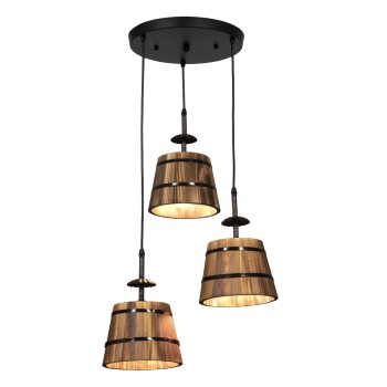GLOBOSTAR® CEBU 00888 Vintage Κρεμαστό Φωτιστικό Οροφής με Ντουί 3 x E27 AC 220-240V IP20 - Καφέ & Μαύρο - Μ40 x Π40 x Y210cm GLOBOSTAR® CEBU 00888 Vintage Κρεμαστό Φωτιστικό Οροφής με Ντουί 3 x E27 AC 220-240V IP20 - Καφέ & Μαύρο - Μ40 x Π40 x Y210cm
