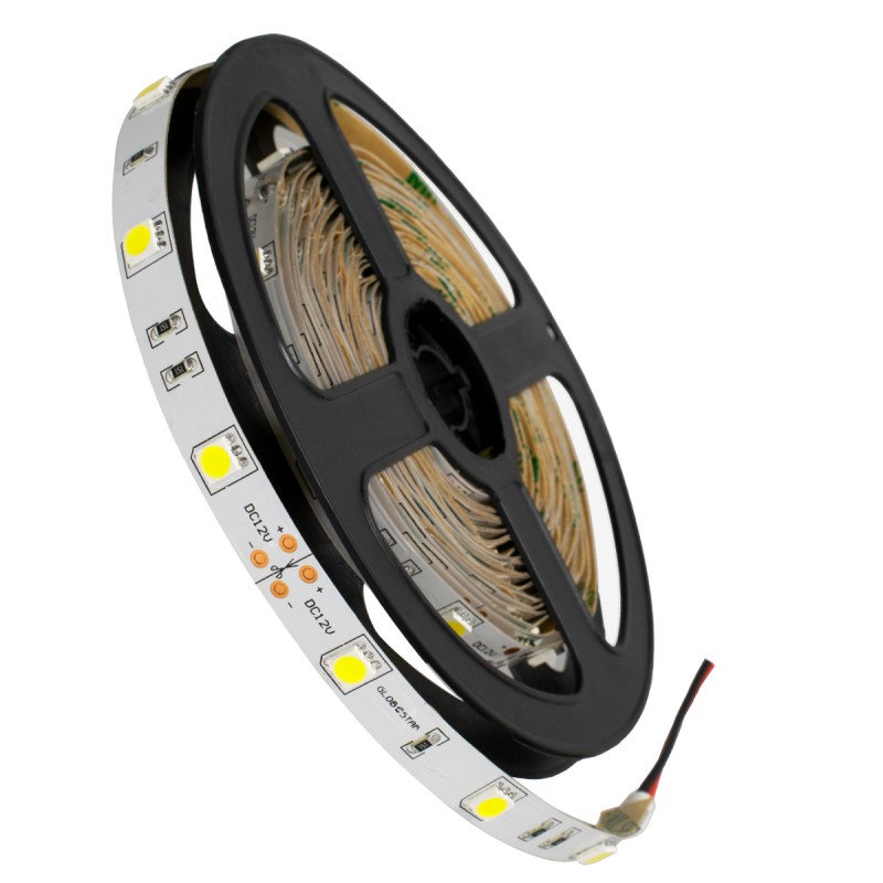GloboStar® 70010 Ταινία LED SMD 5050 5m 7.2W/m 30LED/m 792lm/m 120° DC 12V IP20 Ψυχρό Λευκό 6000K GloboStar® 70010 Ταινία LED SMD 5050 5m 7.2W/m 30LED/m 792lm/m 120° DC 12V IP20 Ψυχρό Λευκό 6000K