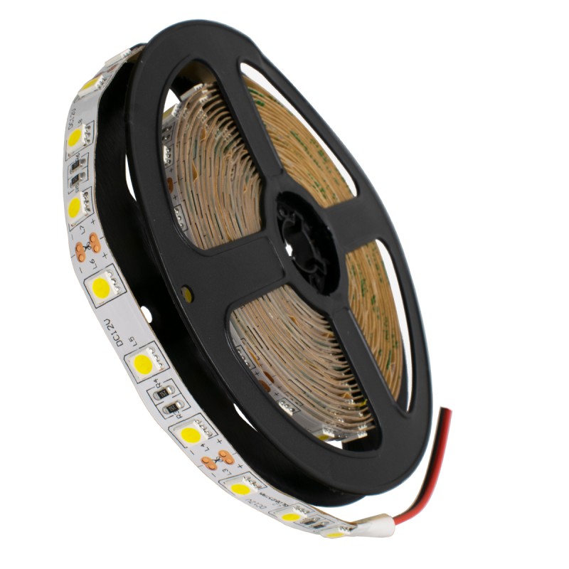 GLOBOSTAR® LUMAR 70021 Ταινία LED 14.4W/m 1440lm/m 120° DC 12V IP20 60 x SMD5050 Chip/m Φυσικό Λευκό 4500K Dimmable - Μ500 x Π1 x Υ0.2cm - Ρολό 5 Μέτρων - 5 Χρόνια Εγγύηση