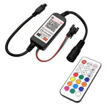 GloboStar® 73449 Ασύρματος Bluetooth LED RGBW Dream-Color Magic Digital Controller με Χειριστήριο IR για LED Digital RGBW Προϊόντα DC 5-24V Max 2048 IC GloboStar® 73449 Ασύρματος Bluetooth LED RGBW Dream-Color Magic Digital Controller με Χειριστήριο IR για LED Digital RGBW Προϊόντα DC 5-24V Max 2048 IC