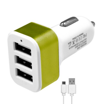 Globostar® 79502 Πράσινος Φορτιστής Αυτοκινήτου DC 12-24V με 3 Εξόδους USB DC 5V Max 3.1A 20W και Καλώδιο USB σε Type-C Globostar® 79502 Πράσινος Φορτιστής Αυτοκινήτου DC 12-24V με 3 Εξόδους USB DC 5V Max 3.1A 20W και Καλώδιο USB σε Type-C