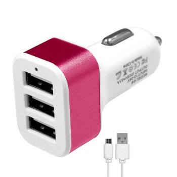 Globostar® 79504 Ροζ Φορτιστής Αυτοκινήτου DC 12-24V με 3 Εξόδους USB DC 5V Max 3.1A 20W και Καλώδιο USB σε Type-C Globostar® 79504 Ροζ Φορτιστής Αυτοκινήτου DC 12-24V με 3 Εξόδους USB DC 5V Max 3.1A 20W και Καλώδιο USB σε Type-C