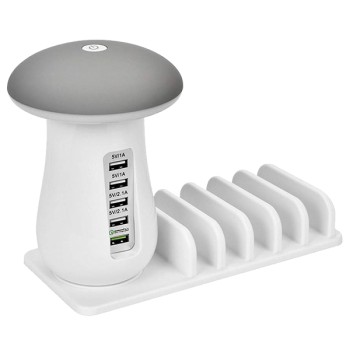 GloboStar® 79705 Επιτραπέζιος Φορτιστής Πολύμπριζο USB με 5 θύρες και LED Φωτιστικό Γραφείου GloboStar® 79705 Επιτραπέζιος Φορτιστής Πολύμπριζο USB με 5 θύρες και LED Φωτιστικό Γραφείου