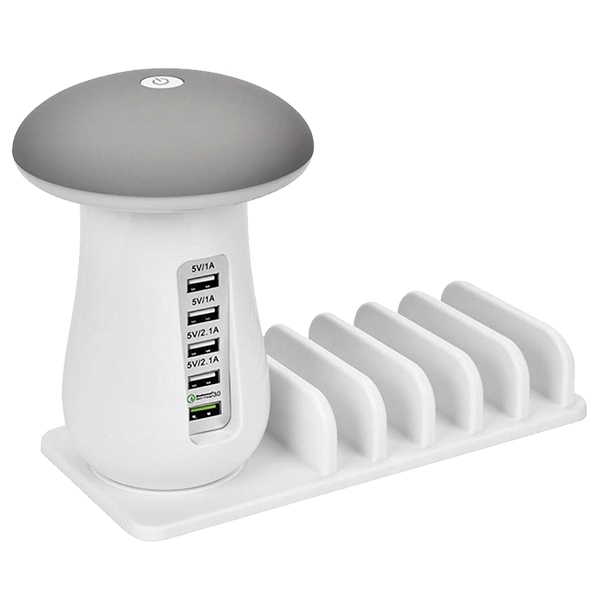 GloboStar® 79705 Επιτραπέζιος Φορτιστής Πολύμπριζο USB με 5 θύρες και LED Φωτιστικό Γραφείου GloboStar® 79705 Επιτραπέζιος Φορτιστής Πολύμπριζο USB με 5 θύρες και LED Φωτιστικό Γραφείου
