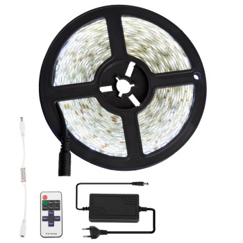 GloboStar® 70414 Σετ Ταινία LED 5m 72W/5m 12V 60LED/m 5050 SMD 1584lm/m 120° Αδιάβροχη IP65 με Ασύρματο Χειριστήριο RF 2.4Ghz και Τροφοδοτικό Ψυχρό Λευκό 6000K Dimmable GloboStar® 70414 Σετ Ταινία LED 5m 72W/5m 12V 60LED/m 5050 SMD 1584lm/m 120° Αδιάβροχη IP65 με Ασύρματο Χειριστήριο RF 2.4Ghz και Τροφοδοτικό Ψυχρό Λευκό 6000K Dimmable
