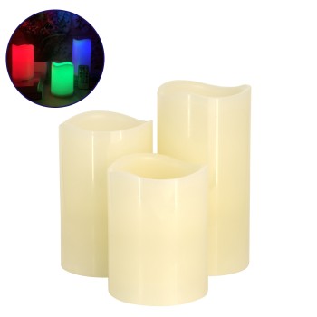 GloboStar® 79556 ΣΕΤ 3 Διακοσμητικών Realistic Κεριών Παραφίνης με LED Εφέ Κινούμενης Φλόγας - Μπαταρίας & Ασύρματο Χειριστήριο IR Πολύχρωμα RGB Dimmable GloboStar® 79556 ΣΕΤ 3 Διακοσμητικών Realistic Κεριών Παραφίνης με LED Εφέ Κινούμενης Φλόγας - Μπαταρίας & Ασύρματο Χειριστήριο IR Πολύχρωμα RGB Dimmable