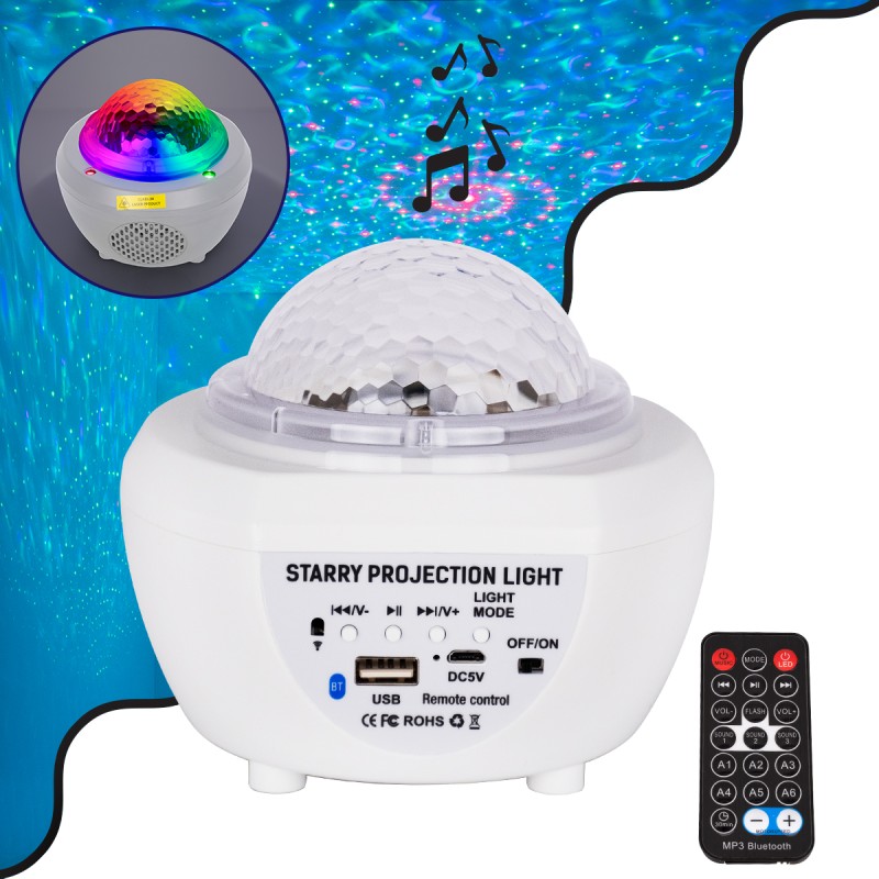 GloboStar® 79604 Λευκό Επιτραπέζιο Διακοσμητικό Φωτιστικό Ειδικών Εφε NIGHT SKY GALAXY 3D LED 10W DC 5V 2200mAh Επαναφορτιζόμενο με Bluetooth Speaker - Sound Activated - Καλώδιο Τροφοδοσίας USB και Ασύρματο Χειριστήριο RF 2.4Ghz Πολύχρωμo RGB Dimmable GloboStar® 79604 Λευκό Επιτραπέζιο Διακοσμητικό Φωτιστικό Ειδικών Εφε NIGHT SKY GALAXY 3D LED 10W DC 5V 2200mAh Επαναφορτιζόμενο με Bluetooth Speaker - Sound Activated - Καλώδιο Τροφοδοσίας USB και Ασύρματο Χειριστήριο RF 2.4Ghz Πολύχρωμo RGB Dimmable