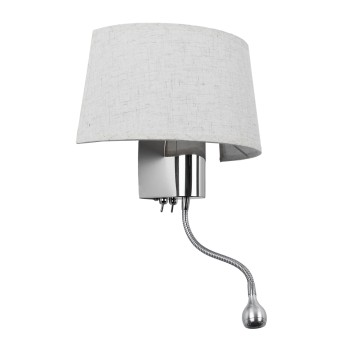 GLOBOSTAR® ELEGANT 01493 Μοντέρνο Φωτιστικό Τοίχου - Απλίκα Ξενοδοχείου Reading Light με Ντουί 1 x E27 LED 3W 360lm 36° AC 220-240V IP20 Θερμό Λευκό 2700K - Bridgelux COB Chip - Ασημί & Λευκό - Μ26.5 x Π15 x Υ43cm - 2 Χρόνια Εγγύηση GLOBOSTAR® ELEGANT 01493 Μοντέρνο Φωτιστικό Τοίχου - Απλίκα Ξενοδοχείου Reading Light με Ντουί 1 x E27 LED 3W 360lm 36° AC 220-240V IP20 Θερμό Λευκό 2700K - Bridgelux COB Chip - Ασημί & Λευκό - Μ26.5 x Π15 x Υ43cm - 2 Χρόνια Εγγύηση