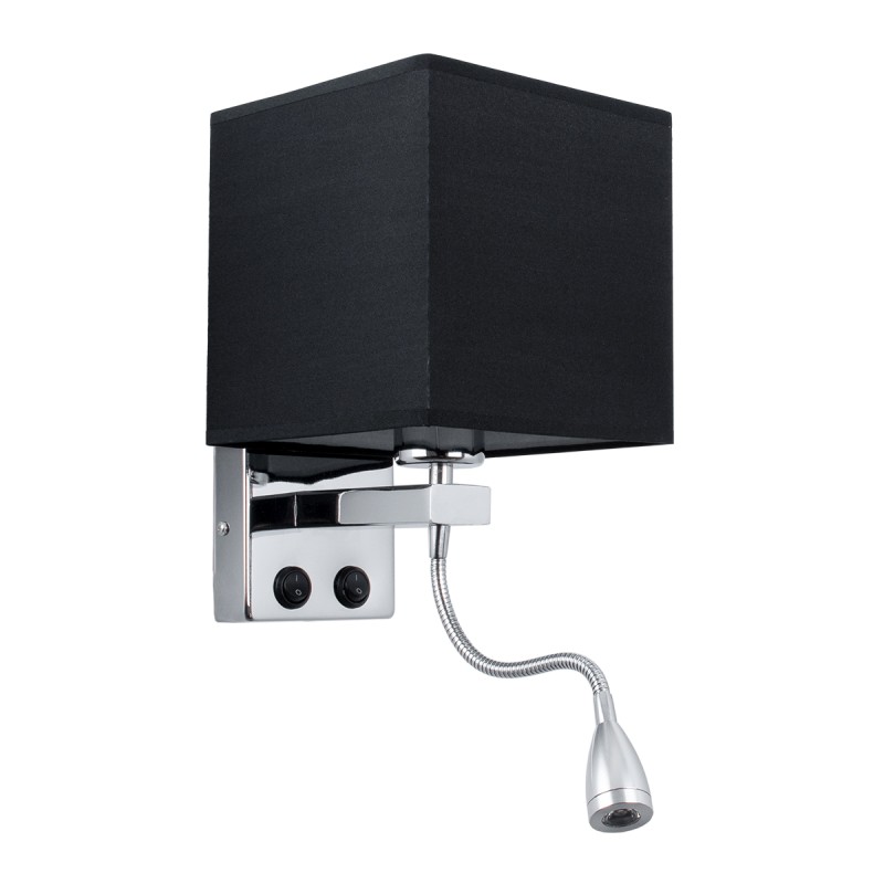 GLOBOSTAR® ELEGANT 01494 Μοντέρνο Φωτιστικό Τοίχου - Απλίκα Ξενοδοχείου Reading Light με Ντουί 1 x E27 LED 3W 360lm 36° AC 220-240V IP20 Θερμό Λευκό 2700K - Bridgelux COB Chip - Ασημί & Μαύρο - Μ17 x Π21 x Υ43cm - 2 Χρόνια Εγγύηση GLOBOSTAR® ELEGANT 01494 Μοντέρνο Φωτιστικό Τοίχου - Απλίκα Ξενοδοχείου Reading Light με Ντουί 1 x E27 LED 3W 360lm 36° AC 220-240V IP20 Θερμό Λευκό 2700K - Bridgelux COB Chip - Ασημί & Μαύρο - Μ17 x Π21 x Υ43cm - 2 Χρόνια Εγγύηση