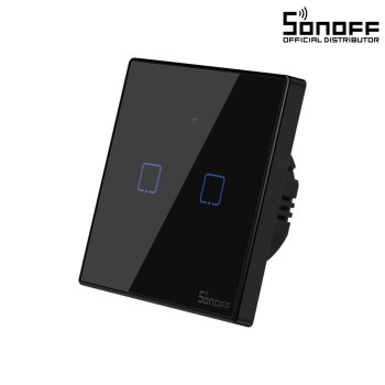 GloboStar® 80019 SONOFF T3EU2C-TX-EU-R2 - Wi-Fi Smart Wall Touch Button Switch 2 Way TX GR Series GloboStar® 80019 SONOFF T3EU2C-TX-EU-R2 - Wi-Fi Smart Wall Touch Button Switch 2 Way TX GR Series