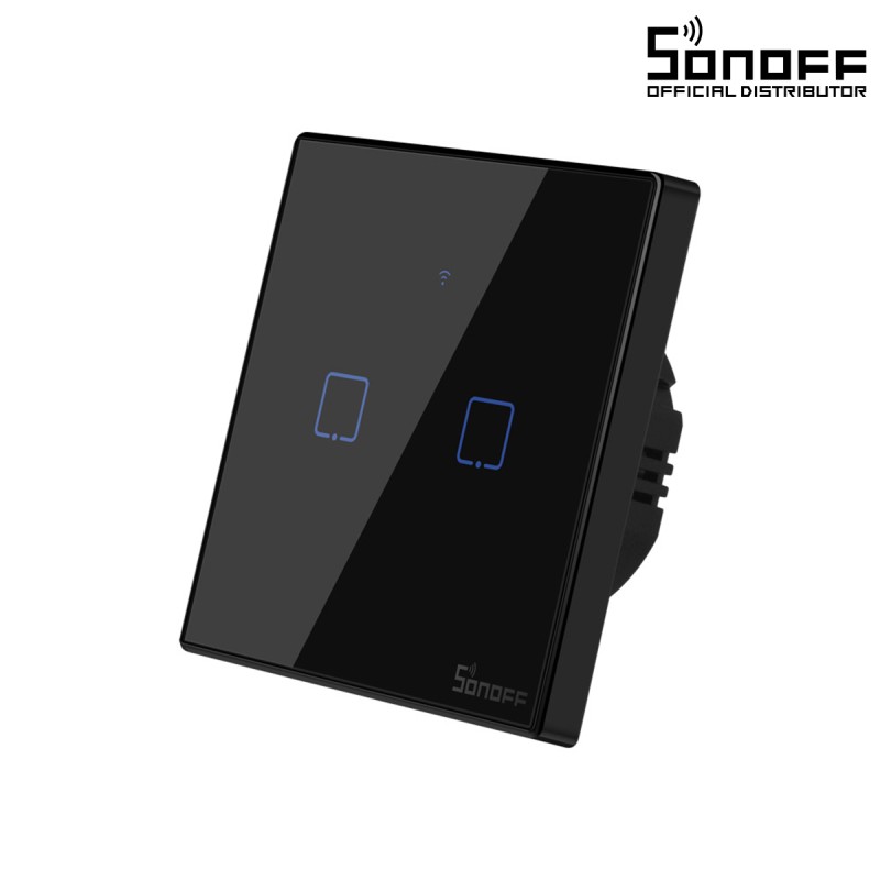 GloboStar® 80019 SONOFF T3EU2C-TX-EU-R2 - Wi-Fi Smart Wall Touch Button Switch 2 Way TX GR Series GloboStar® 80019 SONOFF T3EU2C-TX-EU-R2 - Wi-Fi Smart Wall Touch Button Switch 2 Way TX GR Series