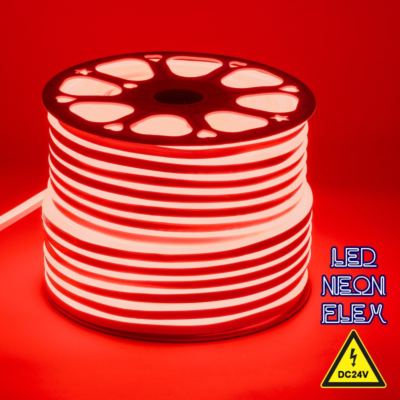 GloboStar® 70563 OVALE 120° Degree Neon Flex Epistar LED SMD 2835 1m 12W/m 120LED/m 840lm/m 120° DC 24V Αδιάβροχη IP68 Κόκκινο Dimmable GloboStar® 70563 OVALE 120° Degree Neon Flex Epistar LED SMD 2835 1m 12W/m 120LED/m 840lm/m 120° DC 24V Αδιάβροχη IP68 Κόκκινο Dimmable
