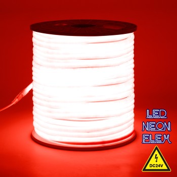 GloboStar® 70583 TUBE 360° Degree Neon Flex Epistar LED SMD 2835 1m 12W/m 120LED/m 840lm/m 360° DC 24V Αδιάβροχη IP68 Κόκκινο Dimmable GloboStar® 70583 TUBE 360° Degree Neon Flex Epistar LED SMD 2835 1m 12W/m 120LED/m 840lm/m 360° DC 24V Αδιάβροχη IP68 Κόκκινο Dimmable