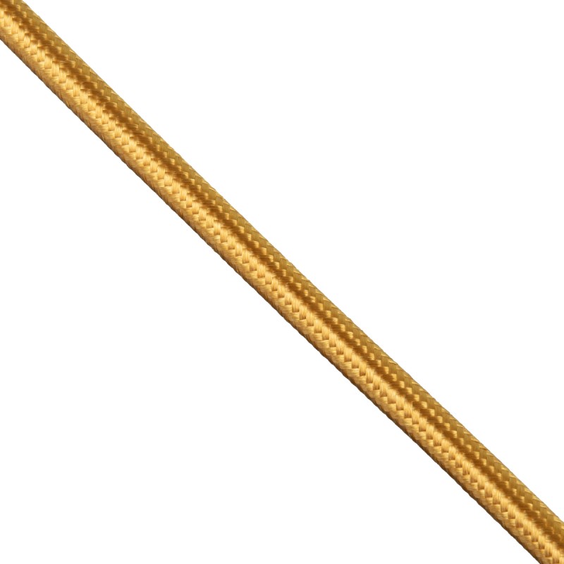 GloboStar® 77608 Στρογγυλό Υφασμάτινο Καλώδιο 1m 2 x 0.75mm² Χρυσό GloboStar® 77608 Στρογγυλό Υφασμάτινο Καλώδιο 1m 2 x 0.75mm² Χρυσό
