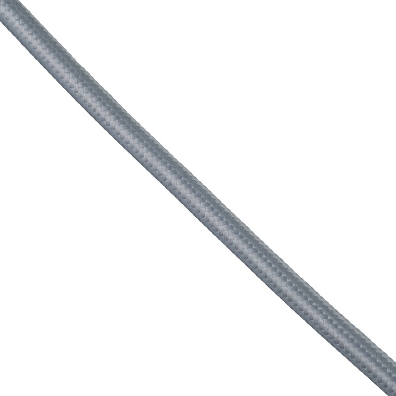 GloboStar® 77612 Στρογγυλό Υφασμάτινο Καλώδιο 1m 2 x 0.75mm² Ασημί GloboStar® 77612 Στρογγυλό Υφασμάτινο Καλώδιο 1m 2 x 0.75mm² Ασημί