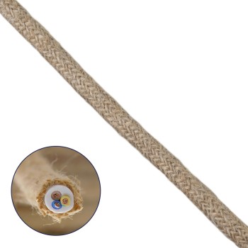 GloboStar® 77641 Εύκαμπτο Σχοινί Τριχιά Πλεκτό 1m Διαμέτρου 8mm Μπεζ με Εσωτερικό Καλώδιο Διατομής 3x0.75mm GloboStar® 77641 Εύκαμπτο Σχοινί Τριχιά Πλεκτό 1m Διαμέτρου 8mm Μπεζ με Εσωτερικό Καλώδιο Διατομής 3x0.75mm