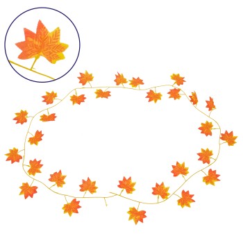 GloboStar® 78117 Τεχνητό Κρεμαστό Φυτό Διακοσμητική Γιρλάντα Λουλουδιών με 30 Πορτοκαλί Φύλλα Σφενδάμης M20 x Π20 x Υ220cm GloboStar® 78117 Τεχνητό Κρεμαστό Φυτό Διακοσμητική Γιρλάντα Λουλουδιών με 30 Πορτοκαλί Φύλλα Σφενδάμης M20 x Π20 x Υ220cm