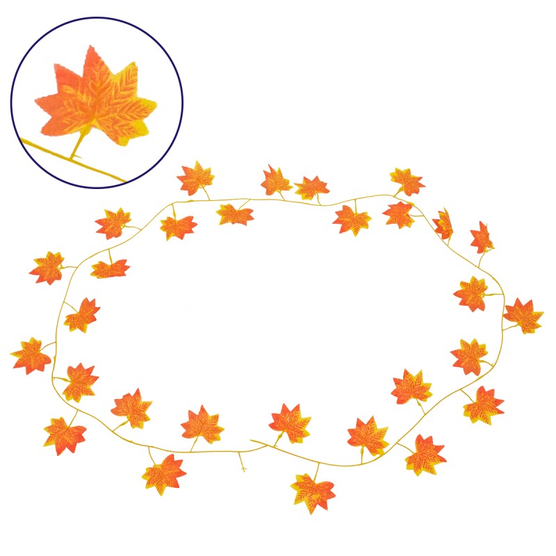 GloboStar® 78117 Τεχνητό Κρεμαστό Φυτό Διακοσμητική Γιρλάντα Λουλουδιών με 30 Πορτοκαλί Φύλλα Σφενδάμης M20 x Π20 x Υ220cm GloboStar® 78117 Τεχνητό Κρεμαστό Φυτό Διακοσμητική Γιρλάντα Λουλουδιών με 30 Πορτοκαλί Φύλλα Σφενδάμης M20 x Π20 x Υ220cm