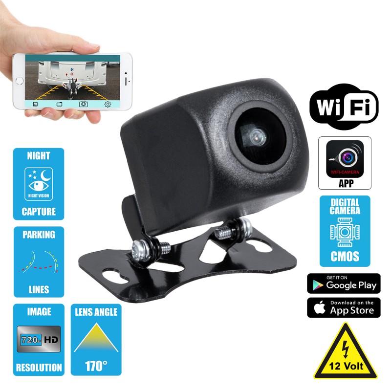 GloboStar® 86023 WiFi Έγχρωμη Κάμερα 720p CMOS HD Οπισθοπορείας Αυτοκινήτου DC 12V 170° με Εφαρμογή APP Night Capture με Parking Lines Αδιάβροχη IP65 GloboStar® 86023 WiFi Έγχρωμη Κάμερα 720p CMOS HD Οπισθοπορείας Αυτοκινήτου DC 12V 170° με Εφαρμογή APP Night Capture με Parking Lines Αδιάβροχη IP65