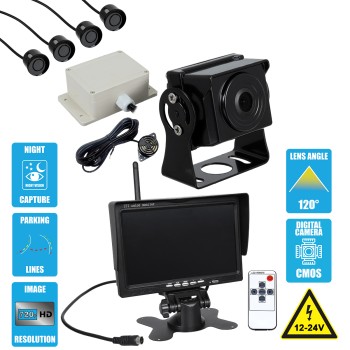 GloboStar® 86033 Έγχρωμη Κάμερα 720p CMOS HD Οπισθοπορείας Αυτοκινήτου-Φορτηγού DC 12-24V 170° με Οθόνη 7" DC 12-24V Night Capture με Parking Lines - Ασύρματο Χειριστήριο και ΚΙΤ Παρκαρίσματος με 4 Αισθητήρες Αδιάβροχο IP65 GloboStar® 86033 Έγχρωμη Κάμερα 720p CMOS HD Οπισθοπορείας Αυτοκινήτου-Φορτηγού DC 12-24V 170° με Οθόνη 7" DC 12-24V Night Capture με Parking Lines - Ασύρματο Χειριστήριο και ΚΙΤ Παρκαρίσματος με 4 Αισθητήρες Αδιάβροχο IP65