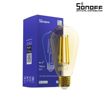 GloboStar® 80028 SONOFF B02-F-ST64-R2 - Wi-Fi Smart LED Filament Bulb E27 ST64 7W 700lm AC 220-240V CCT Change from 1800K to 5000K Dimmable GloboStar® 80028 SONOFF B02-F-ST64-R2 - Wi-Fi Smart LED Filament Bulb E27 ST64 7W 700lm AC 220-240V CCT Change from 1800K to 5000K Dimmable