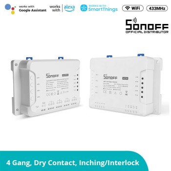 GloboStar® 80010 SONOFF 4CHR3 - Wi-Fi Smart Switch DIY Four Way 4 Gang - 4 Output Channel GloboStar® 80010 SONOFF 4CHR3 - Wi-Fi Smart Switch DIY Four Way 4 Gang - 4 Output Channel