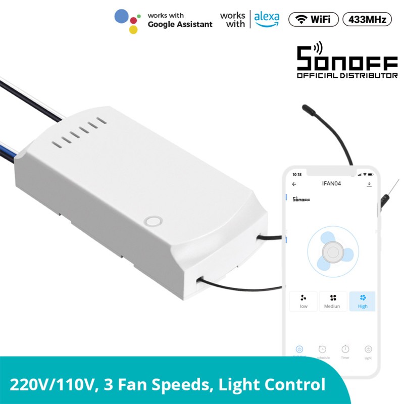 GloboStar® 80012 SONOFF iFan03-R2 - Wi-Fi Smart Switch Ceiling Fan & Light Controller GloboStar® 80012 SONOFF iFan03-R2 - Wi-Fi Smart Switch Ceiling Fan & Light Controller