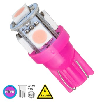 GLOBOSTAR® W5W-T10 81055 Λάμπα W5W T10 LED 0.6W 110lm 360° DC 12V IP20 Ροζ - 5 x Epistar SMD5050 Chip - Μ1.2 x Π1.2 x Υ2.7cm - 1 Χρόνο Εγγύηση GLOBOSTAR® W5W-T10 81055 Λάμπα W5W T10 LED 0.6W 110lm 360° DC 12V IP20 Ροζ - 5 x Epistar SMD5050 Chip - Μ1.2 x Π1.2 x Υ2.7cm - 1 Χρόνο Εγγύηση