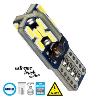 GLOBOSTAR® W5W-T10 81106 Λάμπα W5W T10 CANbus LED 4.8W 720lm 360° DC 12-24V IP20 Ψυχρό Λευκό 6000K - 24 x Epistar SMD4014 Chip - Μ1 x Π1 x Υ2.7cm - 1 Χρόνο Εγγύηση GLOBOSTAR® W5W-T10 81106 Λάμπα W5W T10 CANbus LED 4.8W 720lm 360° DC 12-24V IP20 Ψυχρό Λευκό 6000K - 24 x Epistar SMD4014 Chip - Μ1 x Π1 x Υ2.7cm - 1 Χρόνο Εγγύηση