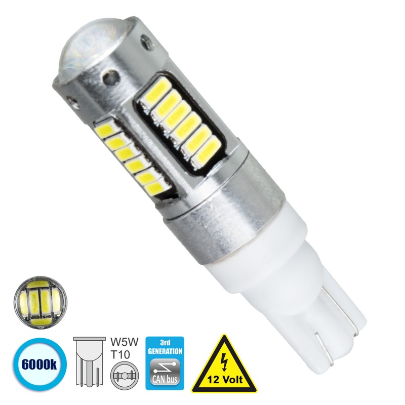 GloboStar® T10 W5W 81108 Λάμπα Αυτοκίνητου  3rd Generation Can-Bus Series LED 30 SMD 4014 6W 900lm 360° DC 12V IP20 Ψυχρό Λευκό 6000K GloboStar® T10 W5W 81108 Λάμπα Αυτοκίνητου  3rd Generation Can-Bus Series LED 30 SMD 4014 6W 900lm 360° DC 12V IP20 Ψυχρό Λευκό 6000K
