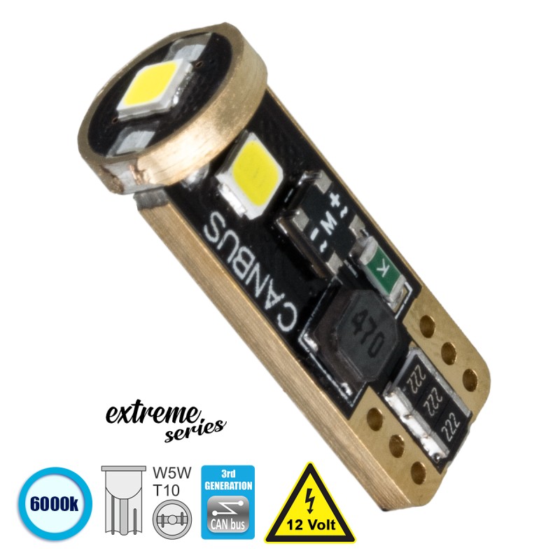 GloboStar® T10 W5W 81115 Λάμπα Αυτοκίνητου  3rd Generation Can-Bus Extreme Series LED 3 SMD 3030 3W 423lm 360° DC 12V IP20 Ψυχρό Λευκό 6000K GloboStar® T10 W5W 81115 Λάμπα Αυτοκίνητου  3rd Generation Can-Bus Extreme Series LED 3 SMD 3030 3W 423lm 360° DC 12V IP20 Ψυχρό Λευκό 6000K
