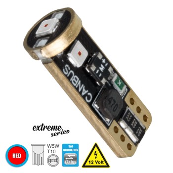 GLOBOSTAR® W5W-T10 81116 Λάμπα W5W T10 CANbus LED 2W 200lm 360° DC 12V IP20 Κόκκινο - 3 x Epistar SMD3030 Chip - Μ1 x Π1 x Υ2.5cm - 1 Χρόνο Εγγύηση GLOBOSTAR® W5W-T10 81116 Λάμπα W5W T10 CANbus LED 2W 200lm 360° DC 12V IP20 Κόκκινο - 3 x Epistar SMD3030 Chip - Μ1 x Π1 x Υ2.5cm - 1 Χρόνο Εγγύηση