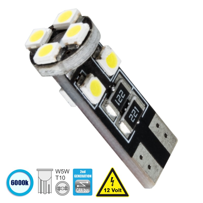 GLOBOSTAR® W5W-T10 81119 Λάμπα W5W T10 CANbus LED 2W 250lm 360° DC 12V IP20 Ψυχρό Λευκό 6000K - 8 x Epistar SMD1210 Chip - Μ1 x Π1 x Υ2.5cm - 1 Χρόνο Εγγύηση GLOBOSTAR® W5W-T10 81119 Λάμπα W5W T10 CANbus LED 2W 250lm 360° DC 12V IP20 Ψυχρό Λευκό 6000K - 8 x Epistar SMD1210 Chip - Μ1 x Π1 x Υ2.5cm - 1 Χρόνο Εγγύηση