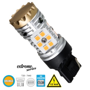 GloboStar® 81150 Λάμπα Αυτοκίνητου T20 - 7440 - W21W 3rd Generation Can-Bus Extreme Series LED 30 SMD 3030 24W 2880lm 360° DC 12V IP20 Πορτοκαλί GloboStar® 81150 Λάμπα Αυτοκίνητου T20 - 7440 - W21W 3rd Generation Can-Bus Extreme Series LED 30 SMD 3030 24W 2880lm 360° DC 12V IP20 Πορτοκαλί