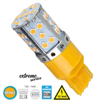 GloboStar® 81154 Λάμπα Αυτοκίνητου T20 - 7440 - W21W 2nd Generation Can-Bus Extreme Series LED 35 SMD 3030 17W 2040lm 360° DC 12V IP20 Πορτοκαλί GloboStar® 81154 Λάμπα Αυτοκίνητου T20 - 7440 - W21W 2nd Generation Can-Bus Extreme Series LED 35 SMD 3030 17W 2040lm 360° DC 12V IP20 Πορτοκαλί