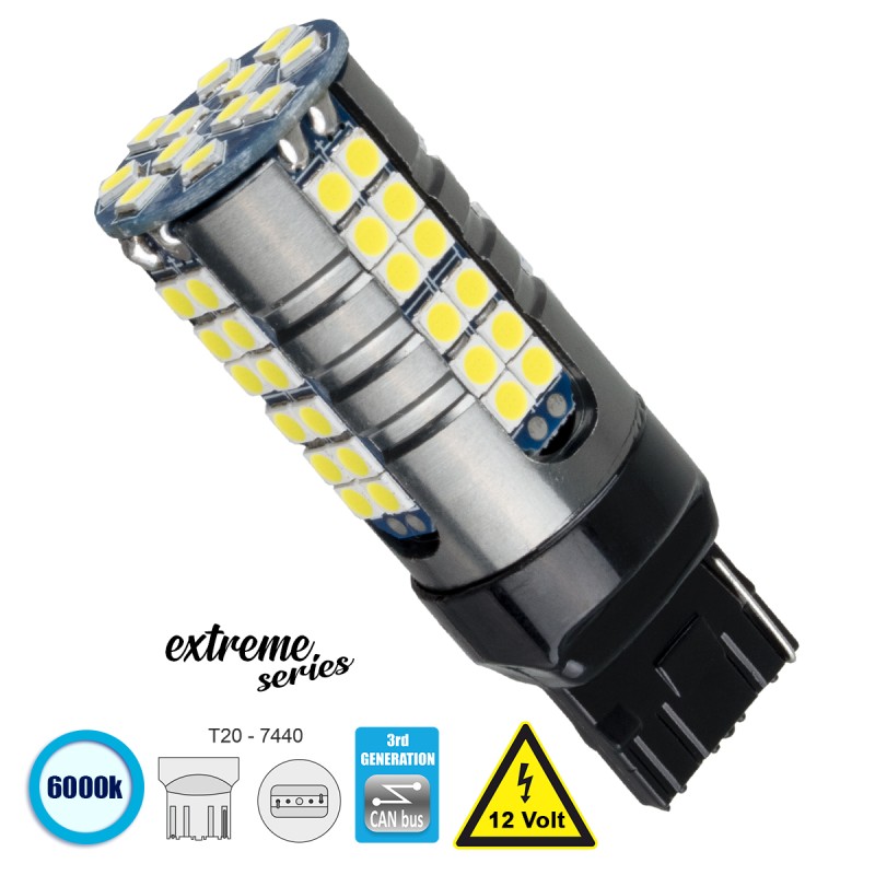 GLOBOSTAR® W21W-T20 81161 Λάμπα W21W T20 7440 CANbus LED 19W 2100lm 360° DC 12V IP20 Ψυχρό Λευκό 6000K - 66 x Epistar SMD3030 Chip - Μ2.1 x Π2.1 x Υ5.8cm - 1 Χρόνο Εγγύηση GLOBOSTAR® W21W-T20 81161 Λάμπα W21W T20 7440 CANbus LED 19W 2100lm 360° DC 12V IP20 Ψυχρό Λευκό 6000K - 66 x Epistar SMD3030 Chip - Μ2.1 x Π2.1 x Υ5.8cm - 1 Χρόνο Εγγύηση