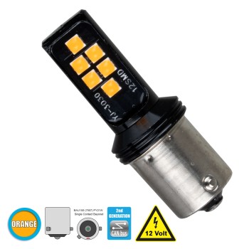GLOBOSTAR® PY21W-1156 81247 Λάμπα PY21W 1156 BAU15S CANbus LED 8W 1200lm 360° DC 12V IP20 Πορτοκαλί - 12 x Epistar SMD3030 Chip - Μ1.8 x Π1.8 x Υ5cm - 1 Χρόνο Εγγύηση GLOBOSTAR® PY21W-1156 81247 Λάμπα PY21W 1156 BAU15S CANbus LED 8W 1200lm 360° DC 12V IP20 Πορτοκαλί - 12 x Epistar SMD3030 Chip - Μ1.8 x Π1.8 x Υ5cm - 1 Χρόνο Εγγύηση