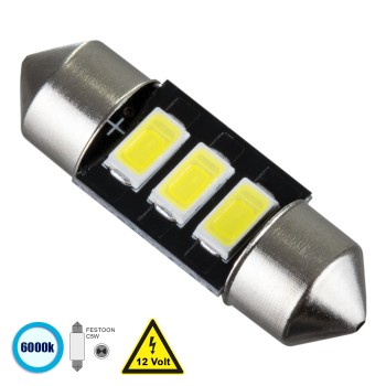 GloboStar® C5W 81301 Λάμπα Αυτοκίνητου 31mm FESTOON - LED 3 SMD 5630 1.5W 225lm 120° DC 12V IP20 Ψυχρό Λευκό 6000K GloboStar® C5W 81301 Λάμπα Αυτοκίνητου 31mm FESTOON - LED 3 SMD 5630 1.5W 225lm 120° DC 12V IP20 Ψυχρό Λευκό 6000K